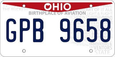 OH license plate GPB9658