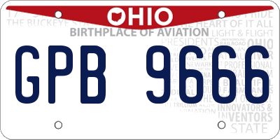 OH license plate GPB9666