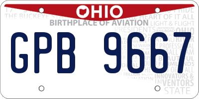 OH license plate GPB9667