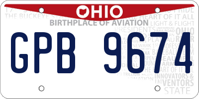 OH license plate GPB9674