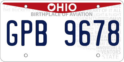 OH license plate GPB9678