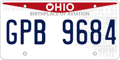 OH license plate GPB9684