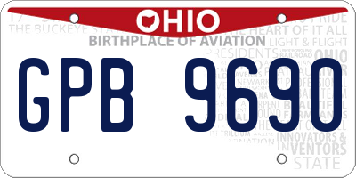 OH license plate GPB9690