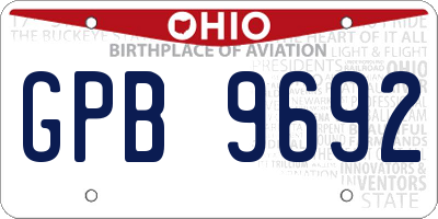 OH license plate GPB9692