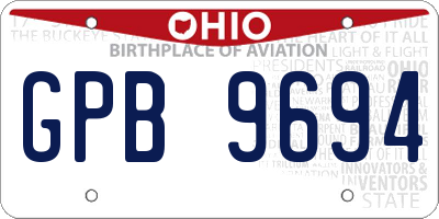 OH license plate GPB9694