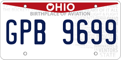 OH license plate GPB9699