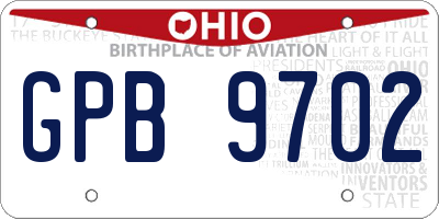 OH license plate GPB9702