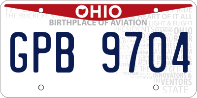 OH license plate GPB9704