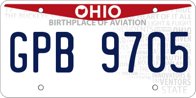 OH license plate GPB9705