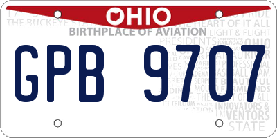 OH license plate GPB9707