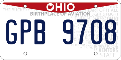 OH license plate GPB9708