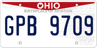 OH license plate GPB9709