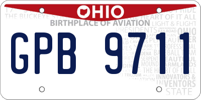 OH license plate GPB9711