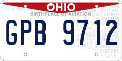 OH license plate GPB9712