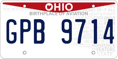 OH license plate GPB9714