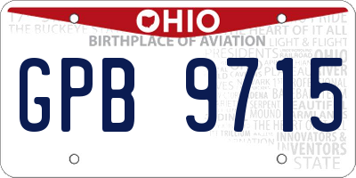 OH license plate GPB9715