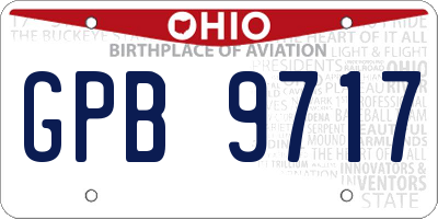 OH license plate GPB9717