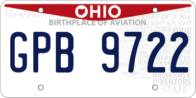 OH license plate GPB9722