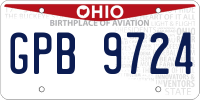 OH license plate GPB9724