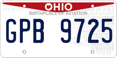 OH license plate GPB9725