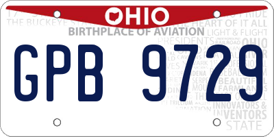 OH license plate GPB9729
