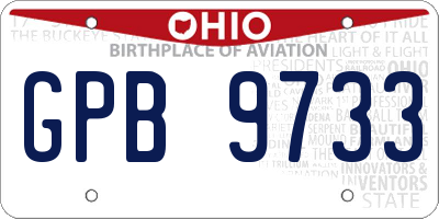 OH license plate GPB9733