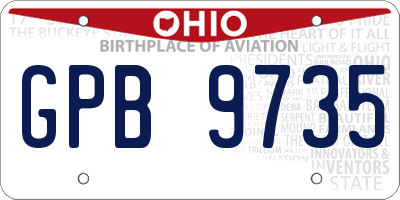 OH license plate GPB9735