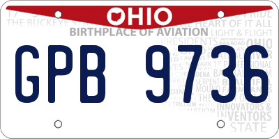 OH license plate GPB9736