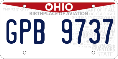 OH license plate GPB9737