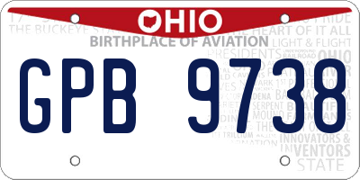 OH license plate GPB9738
