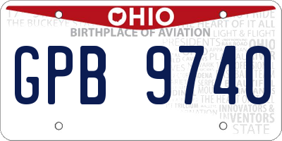 OH license plate GPB9740