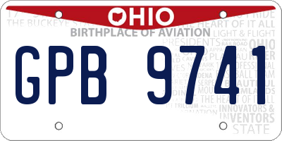 OH license plate GPB9741