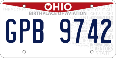 OH license plate GPB9742