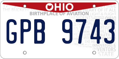 OH license plate GPB9743