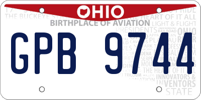 OH license plate GPB9744