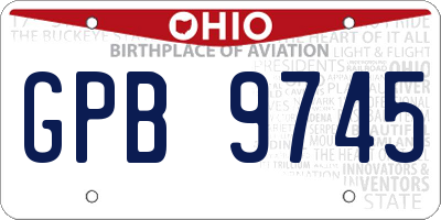 OH license plate GPB9745
