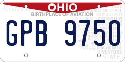 OH license plate GPB9750