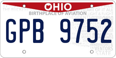OH license plate GPB9752