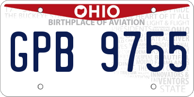 OH license plate GPB9755