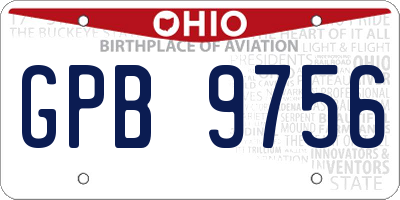 OH license plate GPB9756
