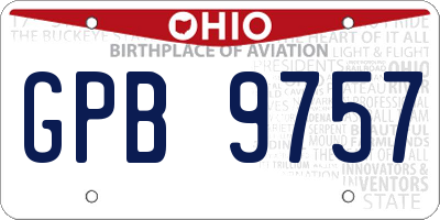 OH license plate GPB9757