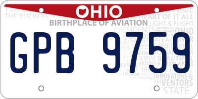 OH license plate GPB9759