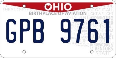 OH license plate GPB9761