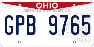 OH license plate GPB9765