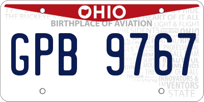 OH license plate GPB9767