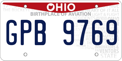 OH license plate GPB9769