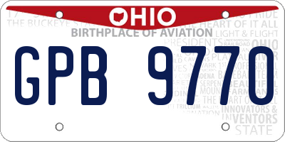 OH license plate GPB9770