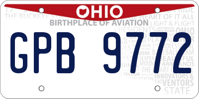 OH license plate GPB9772