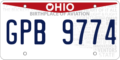 OH license plate GPB9774