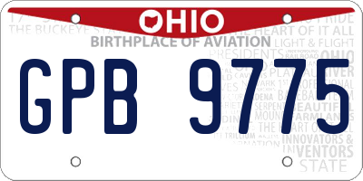 OH license plate GPB9775